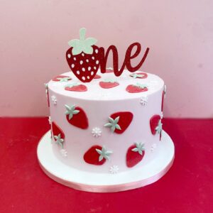 Strawberry Berry First Birthday Cake