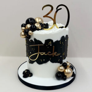Black and gold 30th birthday cake
